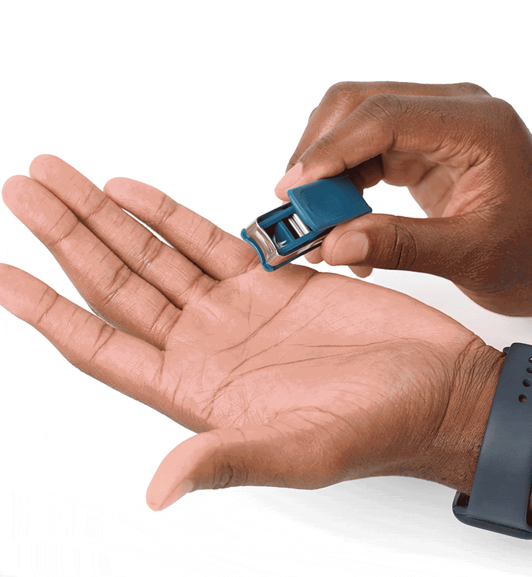 EDJY makes clean up easy with the built in basin to collect nail cuttings