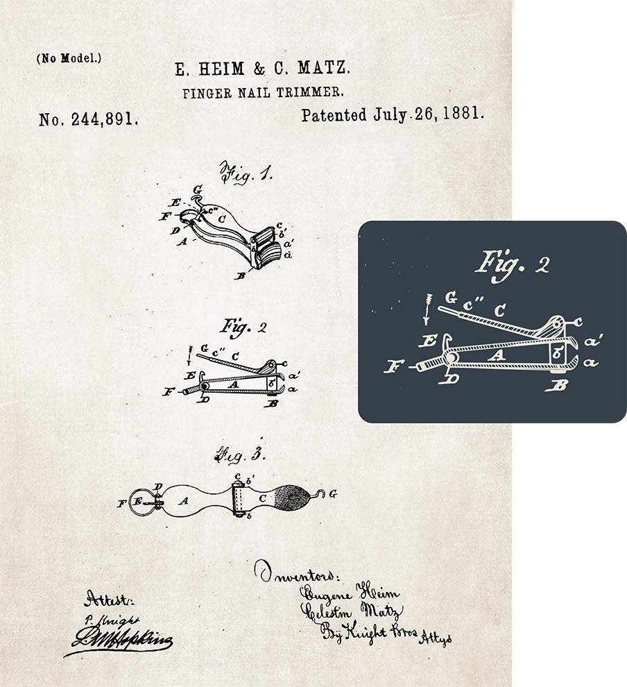 Original nail clipper patent