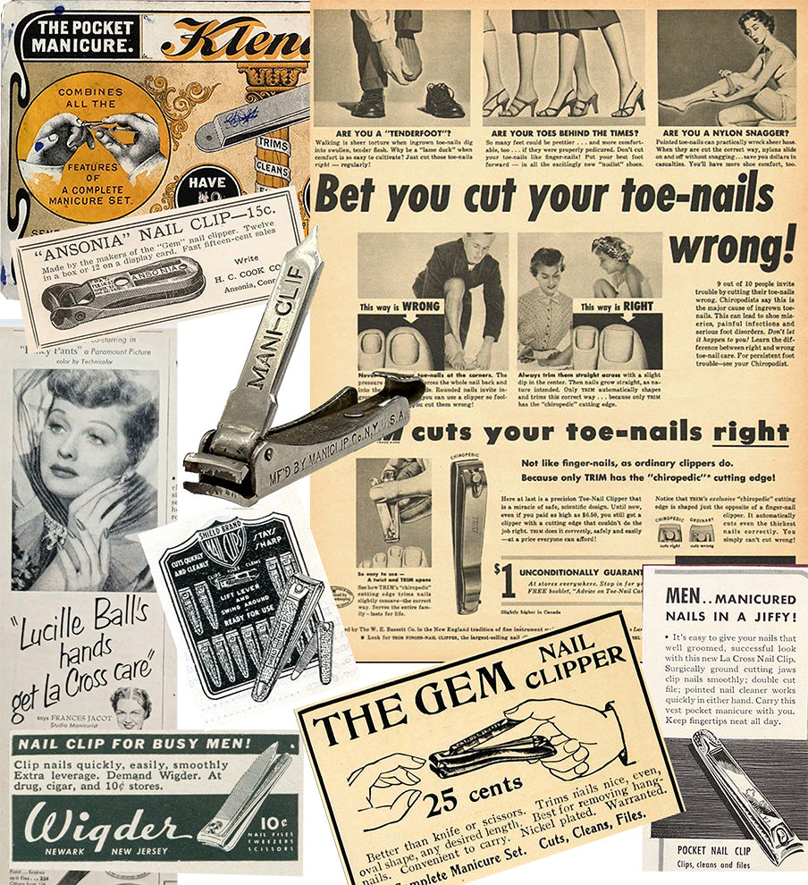 Historical nail clipper ads